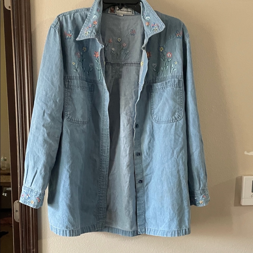 Embroidered Denim shirt